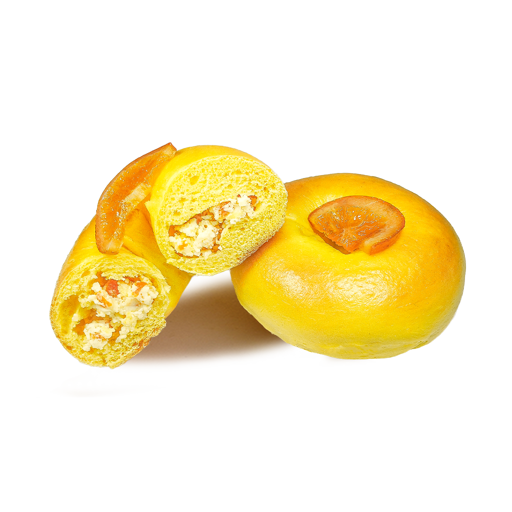 মিষ্টি এবং সতেজ কমলা ক্রিম পনির Bagel মিষ্টি এবং সতেজ কমলা ক্রিম পনির Bagel